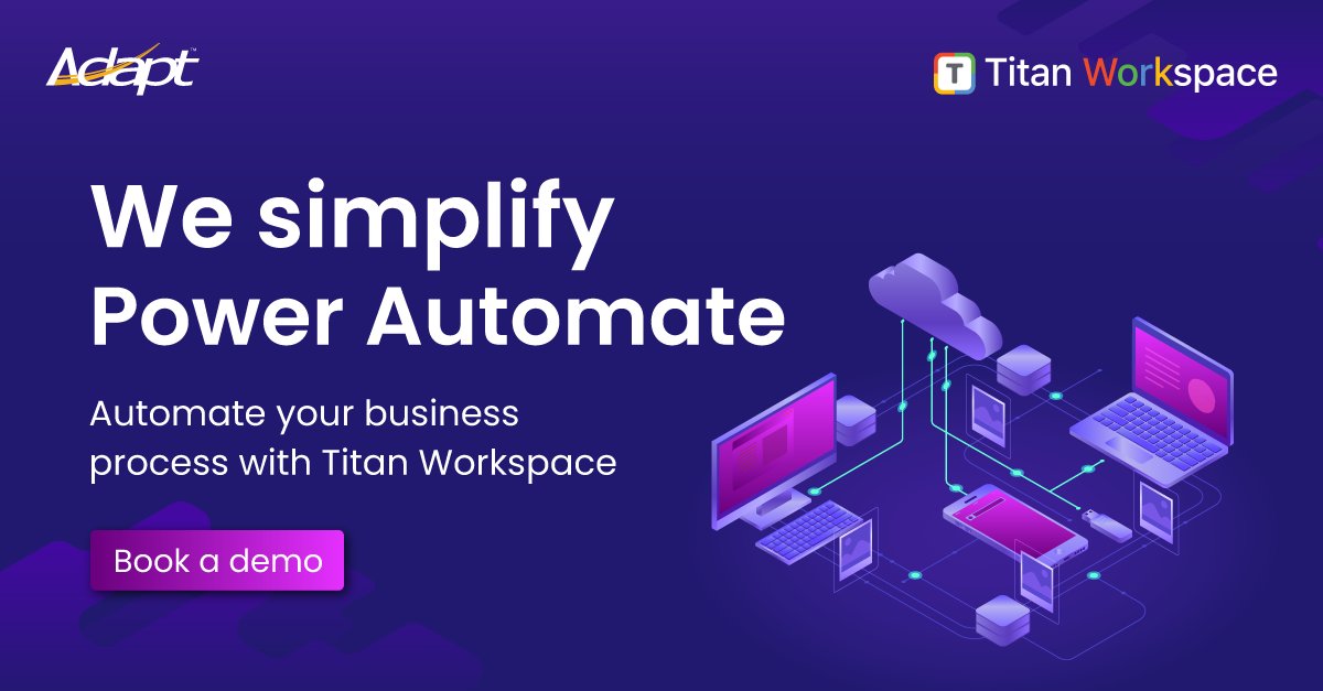 adapt_software's tweet image. #PowerAutomate consulting &amp;amp; services for streamlining your #businessprocesses so that you can focus on your business. We specialize in Power Automate &amp;amp; have deep knowledge of building complex #workflows using Power Automate.
Book Demo: lnkd.in/dYc_rsk8

#AdaptSoftwareIndia