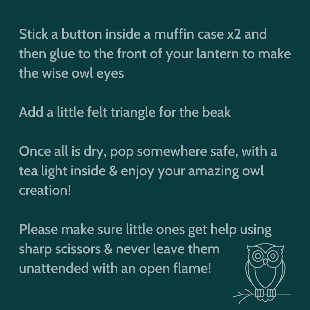 LittlForestFolk's tweet photo. On Monday we shared the gorgeous Owl lanterns that our Putney Heath Little Forest Folk-ers have been busy making  - swipe to see how to make your own! 🦉

Make sure to tag us in your photos if you have a go this weekend!📸 https://t.co/GXSqOTsZU4