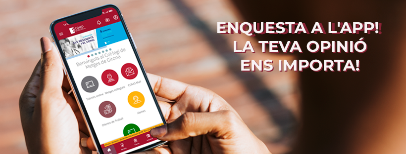 COMGirona's tweet photo. 📣 Col·legiades i col·legiats!! 
Teniu una enquesta a l'app del #COMG Metges de Girona sobre la recepta electrònica privada! 
La vostra opinió ens importa!! Només són 3 preguntes 🙏🏻
Si no tens l'app, descarrega-la 
👉 https://t.co/2cJZCCzFIc https://t.co/dcVyoVxX78