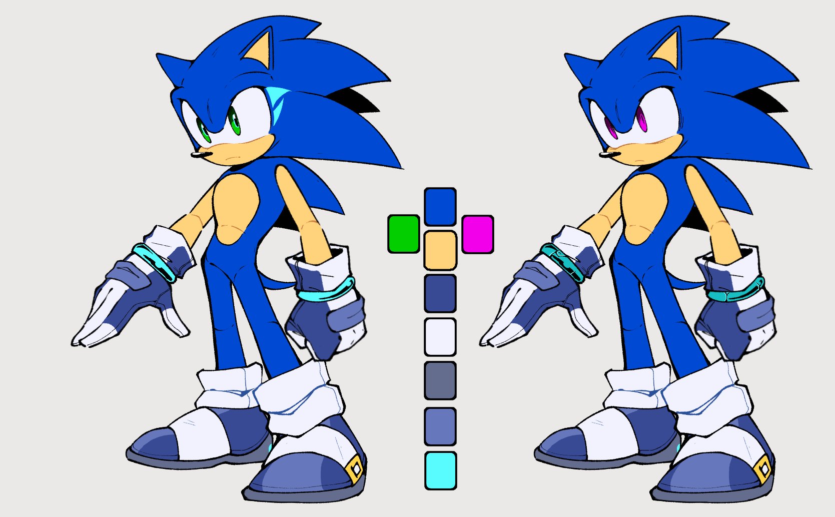 sonic the hedgehog and hyper sonic (sonic) drawn by anhminh_vo