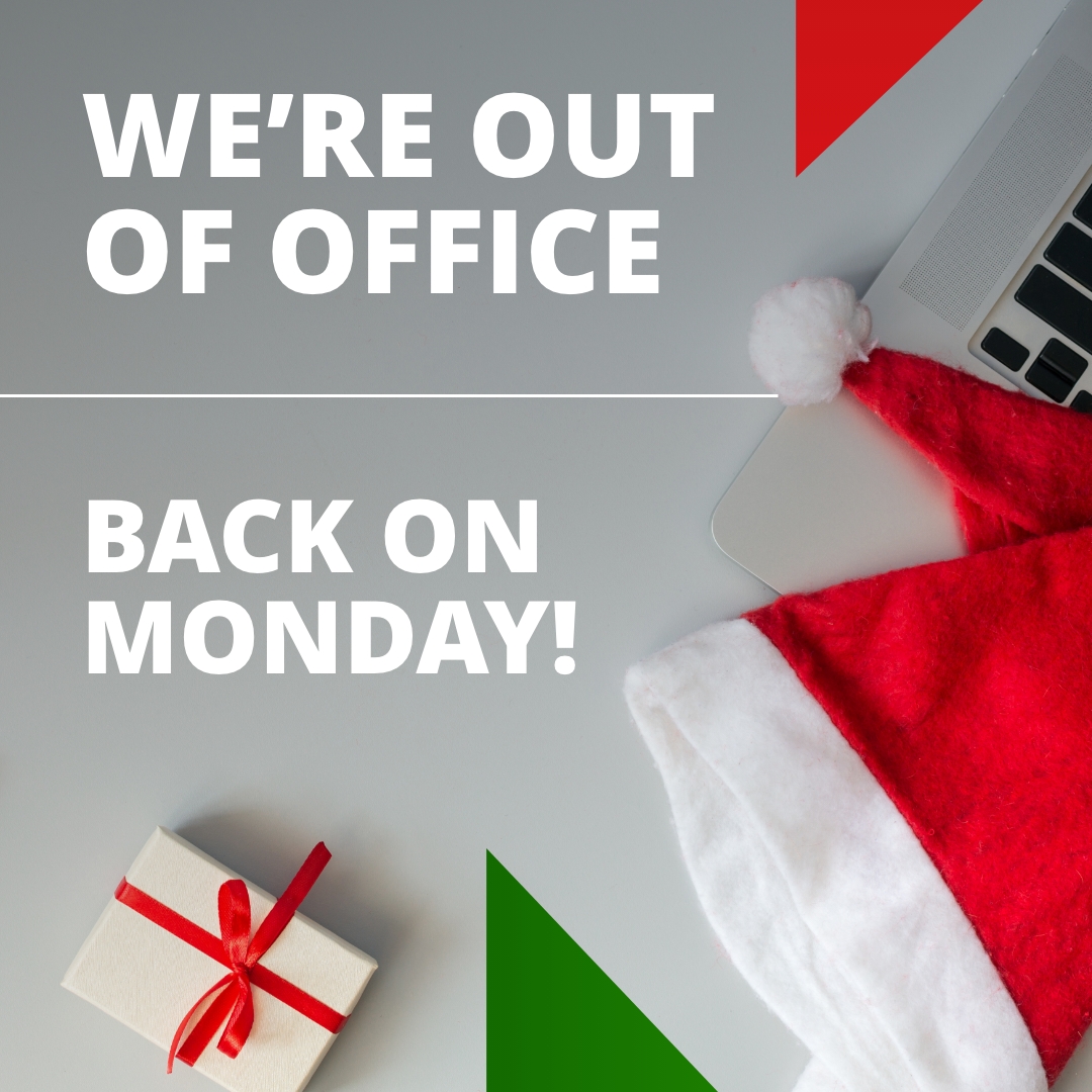 We'll be out of office from lunchtime today, getting into the festive spirit at our Christmas party extravaganza. 
If you would like to speak to anyone this afternoon, our on-call team will be available to help on 01677 425224.
Otherwise, we'll be back as usual from 9am Monday!