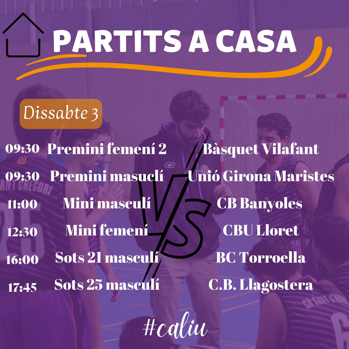 cbsantgregori's tweet image. 🗓️CALENDARI DE PARTITS🗓️

Aquesta vegada tenim 6 partits a casa i 7 partits a fora. El dissabte és un dia ideal per gaudir del bàsquet al municipal!🤙🏼🏀

Us esperem al pavelló per animar els nostres equips i fer CALIU!🥳🔥

#CBSantGregori #bàsquet #somlilainegre #caliu