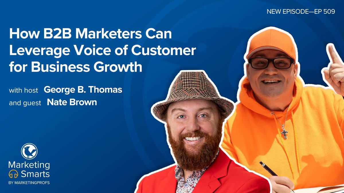 Start Monday out right with @MarketingProfs! 

How #B2B Marketers Can Leverage 'Voice of Customer' for Business Growth.
Guest clips by @CXAccelerator!

Monday at 10AM Eastern: 
👉 youtu.be/6YeaPD7hAE4

#mpb2b #marketing #b2bmarketing #b2bmarketingstrategy #B2BMarketingTips