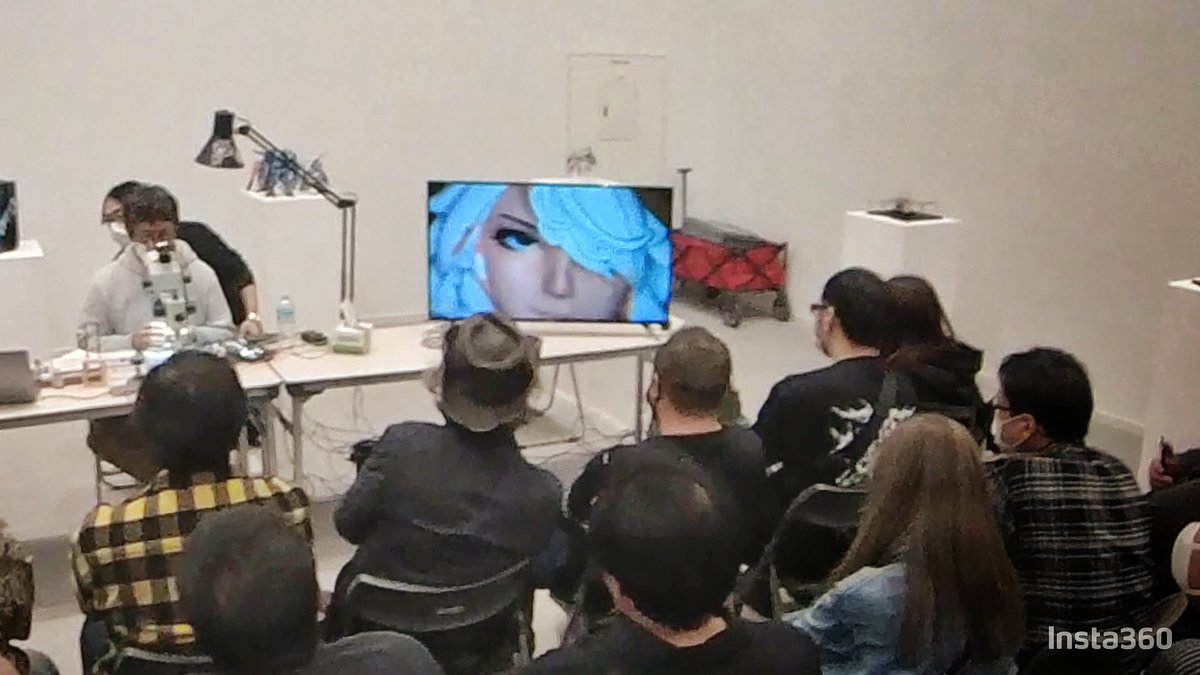 KITA__T's tweet image. ナゴモ・ファイナル 
 @NaGoMo での、村上 @keigon52000jp さんのペイント実演は凄かった。観衆の前で司会者と応対しながらの実体顕微鏡筆塗り。普通できまへんで〜！