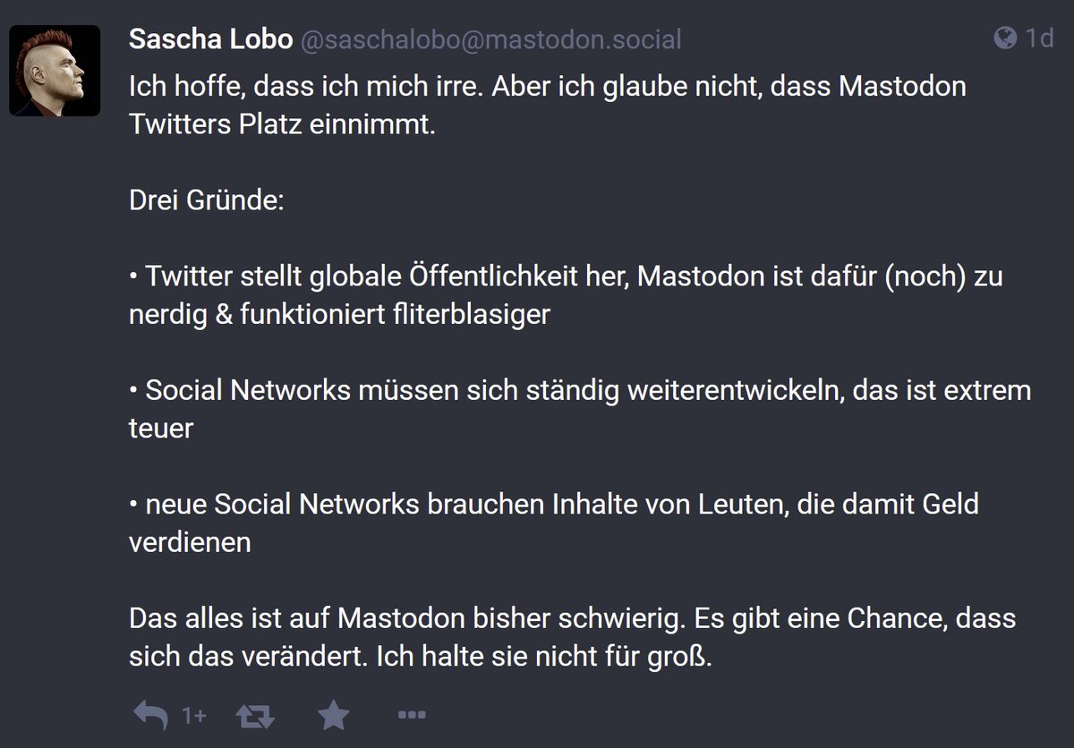 whottsefakk's tweet image. Auf #Mastodon tauchen jetzt #TwitterUser auf, die mit einer Arschbombe dort landen und denken sie könnten ihr Ding da weiter durchziehen. Es wird gefaved anstatt zu boosten, das Profil wird nicht mit Infos versehen und man sagt nicht mal Hallo. Mich nervt das gerade büschn.