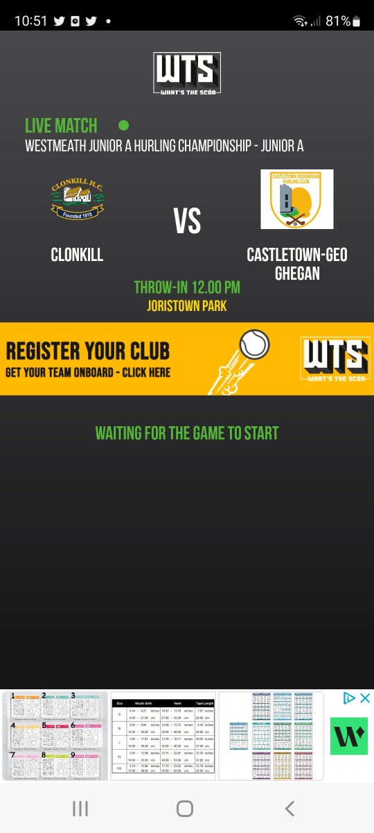 Last big match of the year best of luck lads JUNIOR FINAL