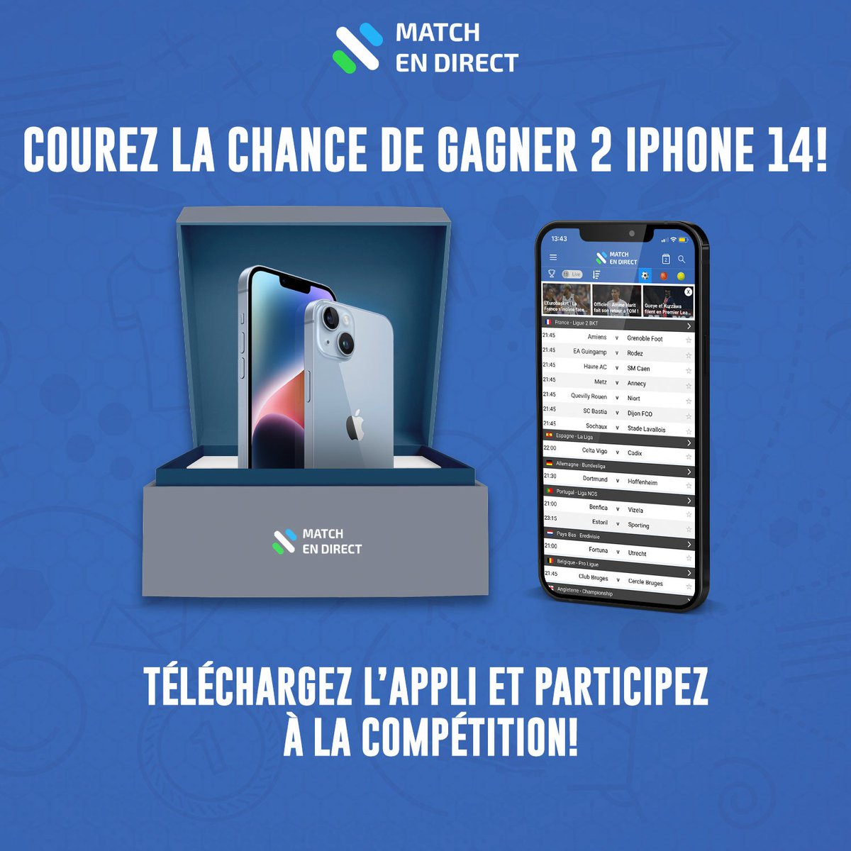 On vous offre 2 iPhone 14s comme cadeau, à l’occasion du début du Mondial 2022 ❗️

Cliquez le lien suivant et participez au concours : bit.ly/3UTUtey

Vous avez jusqu'au coup d'envoi de France - Australie !

Les résultats seront dévoilés le jeudi 24 septembre à 14h !