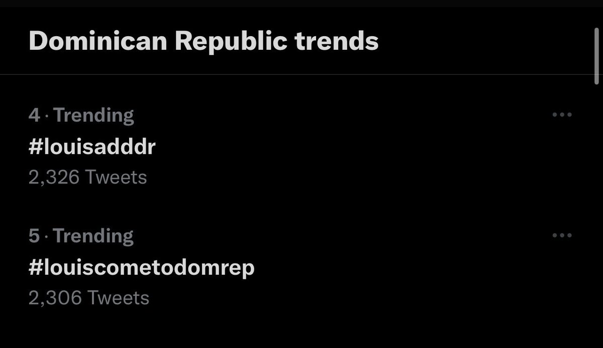 LTomlinsonRD's tweet photo. 📣| ¡Después de 9 horas #LouisAddDR y #LouisComeToDomRep siguen siendo  tendencias en el puesto 4 y 5 en República Dominicana! https://t.co/emyP5uwLuP