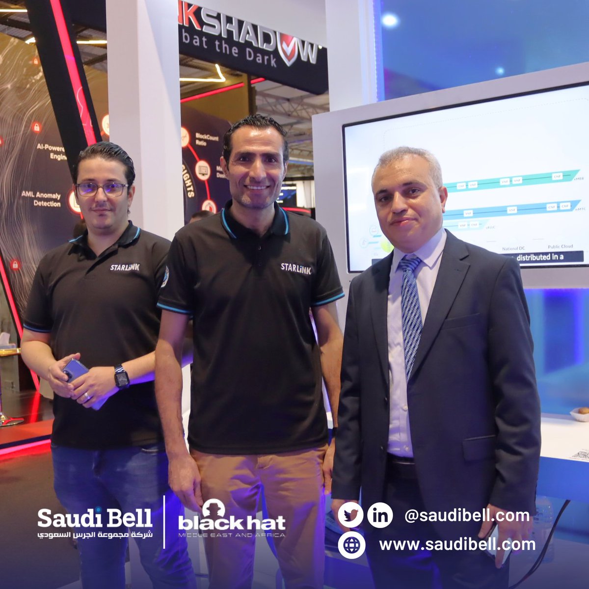 Saudibell's tweet photo. جانب من زيارة فريق مجموعة #الجرس_السعودي لشركاءنا في النجاح المشاركين في معرض بلاك هات، أكبر معرض #أمن_سيبراني في المنطقة.

@Blackhatmea
@CiscoSaudia
@IBMMEA
@Fortinet

#بلاك_هات22
#BHMEA22 https://t.co/kfsQ2RyJqP
