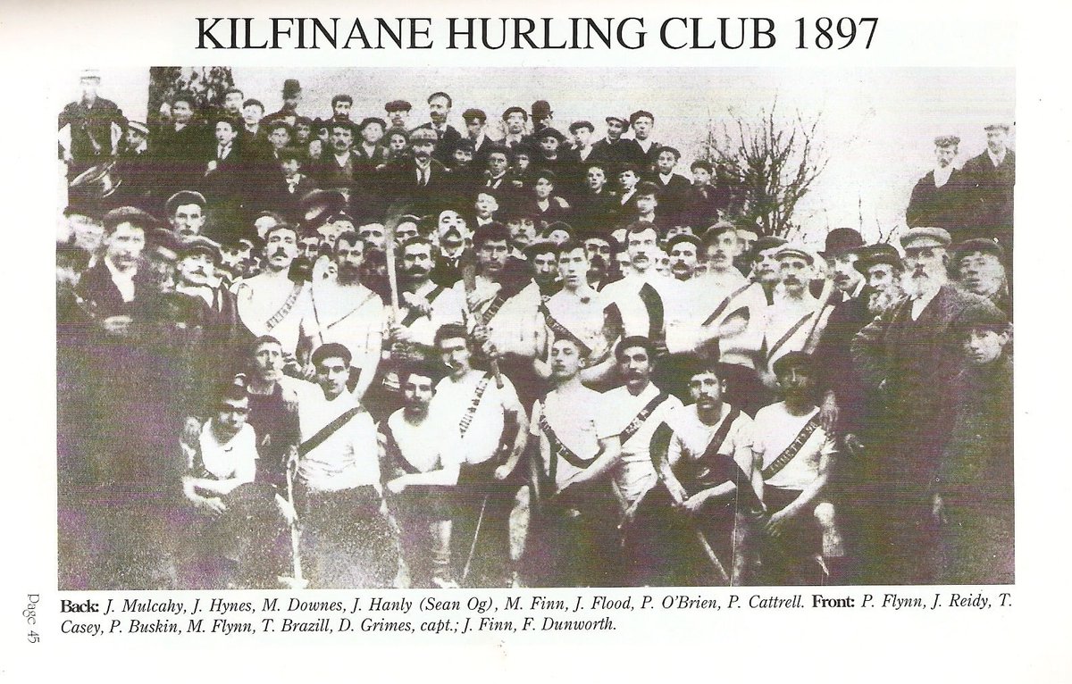 LimerickFanPage's tweet photo. ON THIS DAY 124 years ago: Limerick's first ever senior hurling All-Ireland title was won by Kilfinane Emmetts on November 20th 1898 (This was for the 1897 title)
Result: Limerick (Kilfinane Emmets) 3-04, Kilkenny (Tulloran) 2-04 (played in Tipperary Town) @blackrockgaa https://t.co/6V1wHk0kip