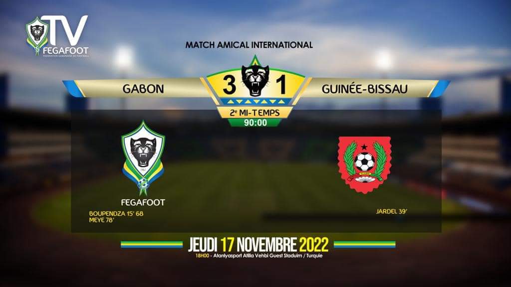 🇬🇦VICTOIRE DU GABON🇬🇦

Score Final : GABON 3 - 1 GUINÉE-BISSAU 

#TeamGabon #TeamGA #Team241 #TeamPantheres #Gabon #GuineeBissau