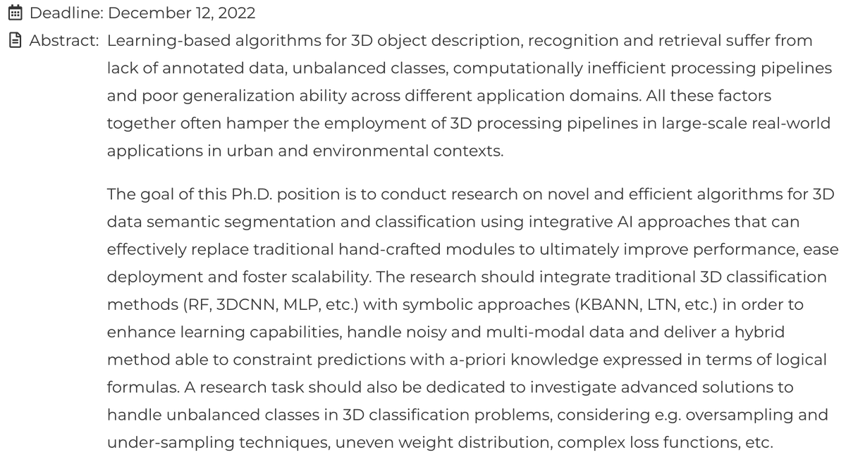 3DOMFBK (@3domfbk) on Twitter photo Open PhD position in our group on
META-LEARNING FOR EFFICIENT 3D REPRESENTATIONS
in collaboration with <a href="/uniud/">Universitร di Udine</a>
Deadline: December 12, 2022
#pointcloud #classification #AI #PhD #3D #geospatial #deeplearning Open PhD position in our group on
META-LEARNING FOR EFFICIENT 3D REPRESENTATIONS
in collaboration with <a href="/uniud/">Universitร di Udine</a>
Deadline: December 12, 2022
#pointcloud #classification #AI #PhD #3D #geospatial #deeplearning