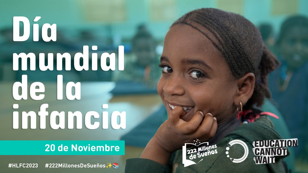 En este #DíaMundialDeLaInfancia, #ECW reafirma su misión de garantizar una #educación de calidad, segura e inclusiva para todos las infancias sin importar dónde se encuentren, quiénes sean o sus circunstancias.

#222MillonesDeSueños✨📚@ONU_es @SpainMFA @UNICEFenEspanol #HLFC2023