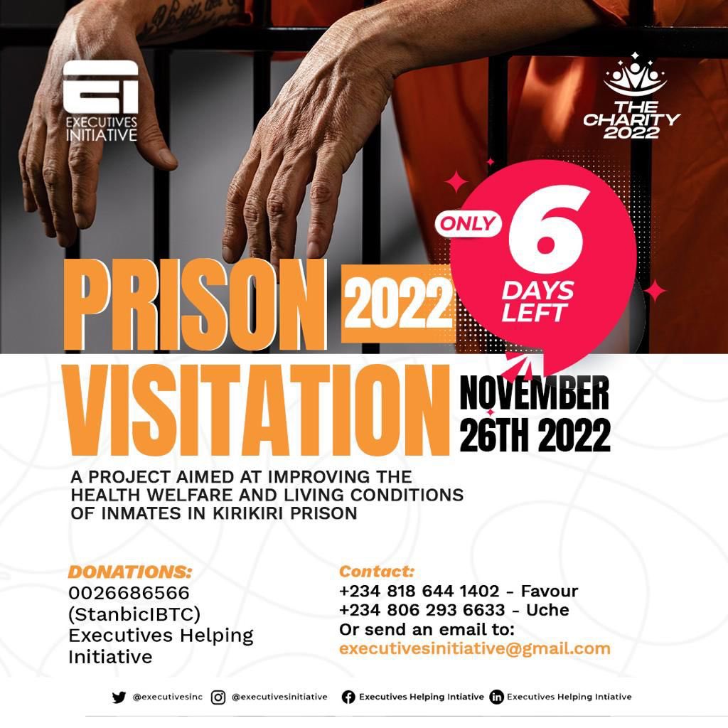 Executivesinc's tweet photo. AMOUNT NEEDED-N3,497,500*
AMOUNT RAISED SO FAR-118,000-DAYS TO PROJECT*: *6 DAYS*
please donate and encourage people around you to donate.
For Monetary Donations, please pay to: 0026686566*
*StanbicIBTC Bank*
*Executives Helping Initiative*
Thankyou
#thecharity2022 #prisonimpact https://t.co/HDvpwSqNgE