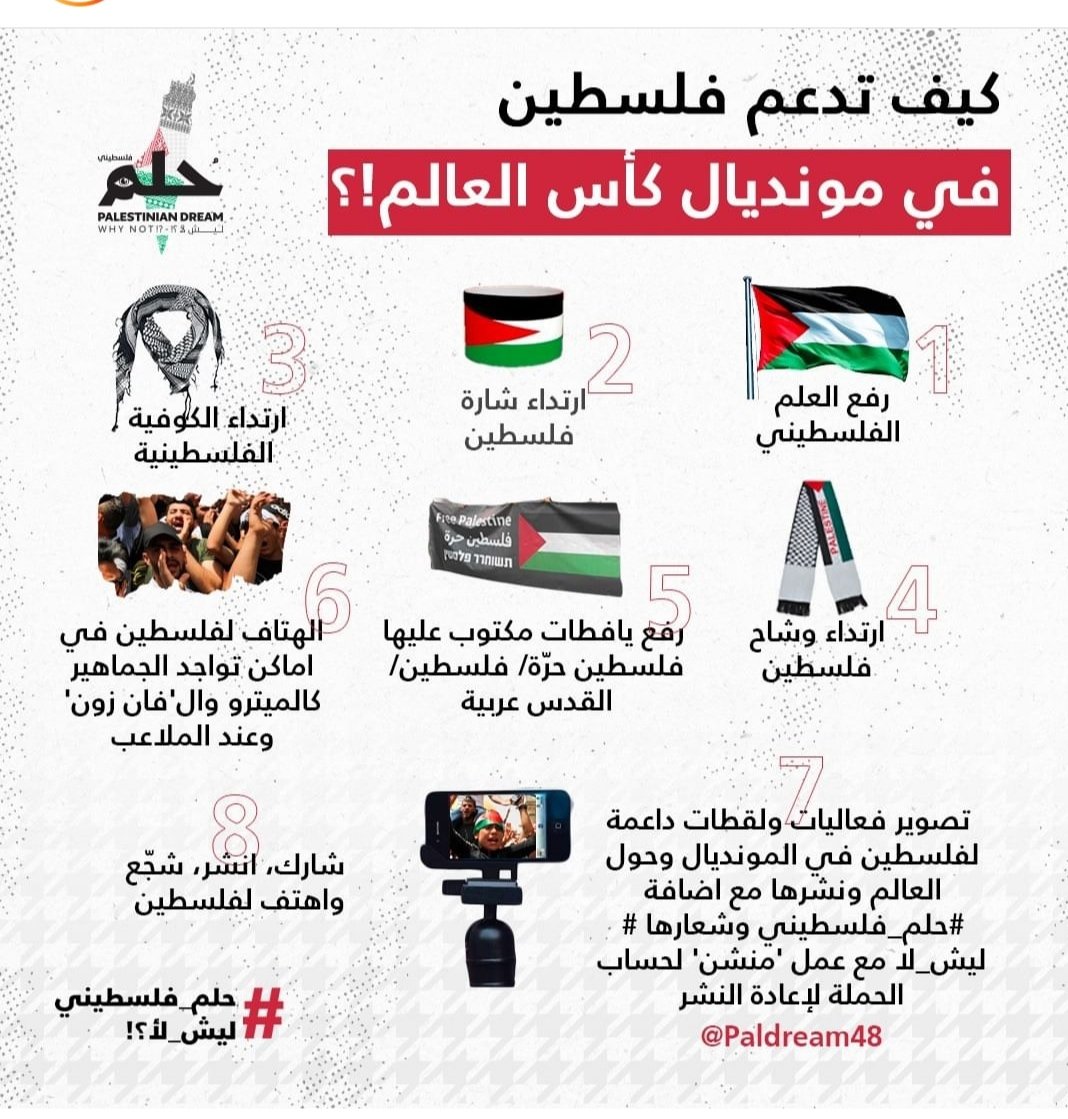 derradjihafid's tweet photo. معا لنرفع علم فلسطين في كل مكان بمناسبة كأس العالم فيفا قطر ٢٠٢٢ https://t.co/AXqCjr3jzb
