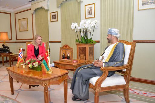 AHuitfeldt's tweet photo. Thank you @Badralbuseidi for a warm welcome to Oman!
Pleased to sign MoU on political consultations between Norway and Oman.
Appreciate our discussion on Yemen, peace &amp; reconciliation and energy transition.

@FMofOman https://t.co/NtaudoA8cU