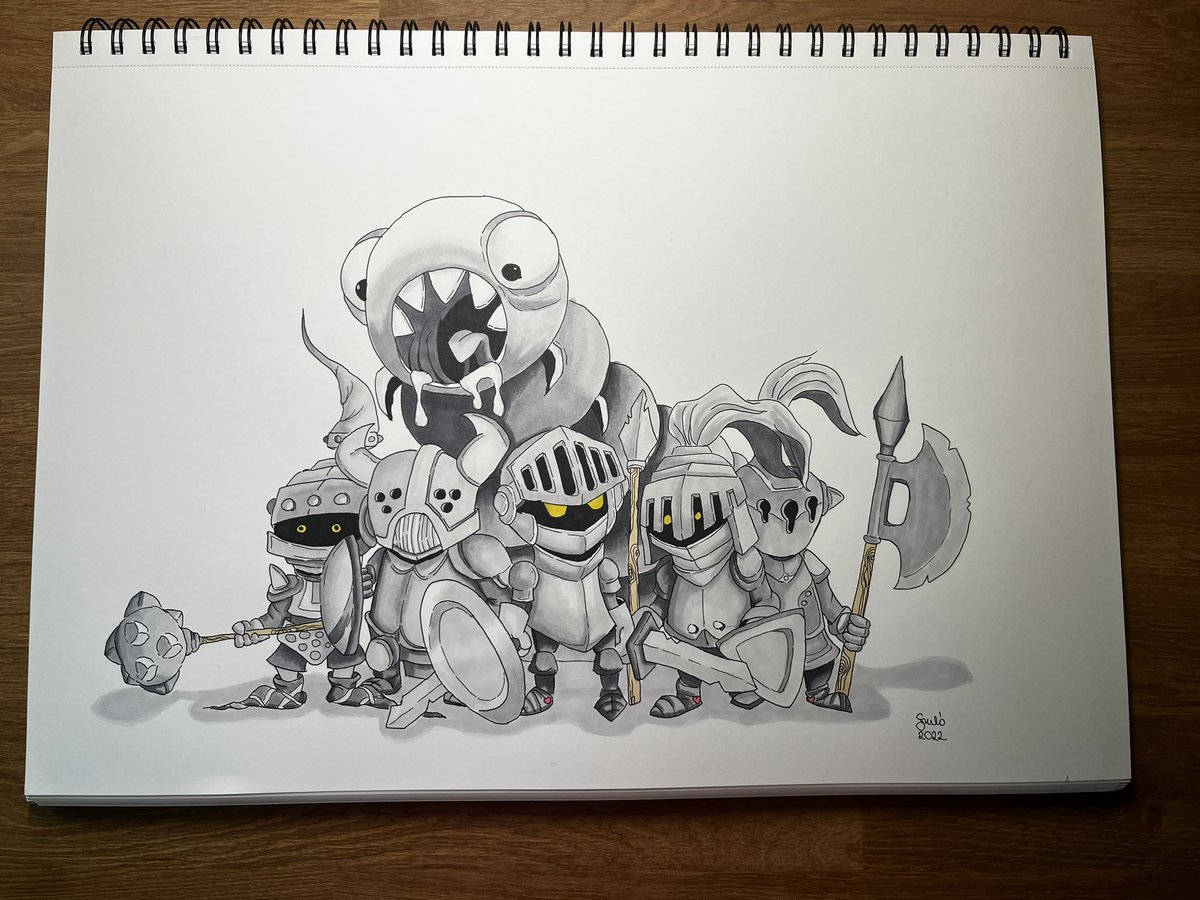 sketchperiment's tweet photo. #tinyknights #wormmonster #drawing #markerart #mywayofart #tinyworld #practice #SundayFunday https://t.co/yxJTsGINTi
