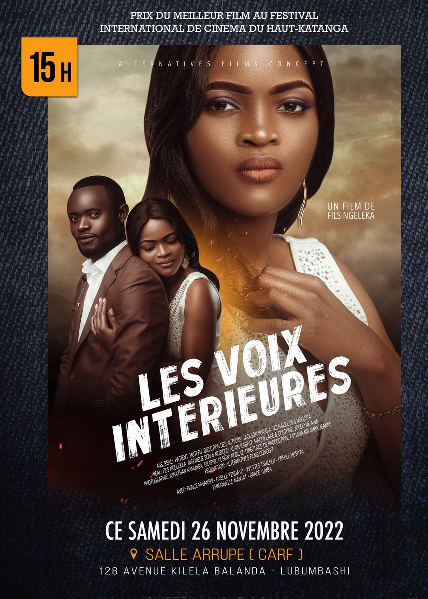 FilsNgeleka's tweet photo. Participez à l'économie et à l'émergence du cinéma congolais. Donnez pleine expression à l'imaginaire congolais. Merci de participer à la projection de notre film, " Les voies intérieures ", Prix du film au Festival international de cinéma du Haut-Katanga. https://t.co/nUgrgng4co