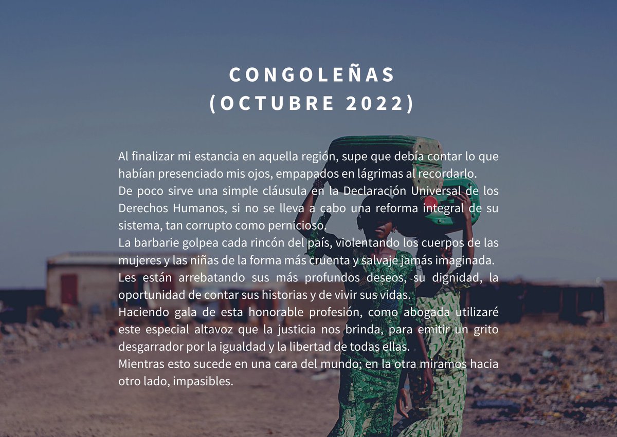 📣📣📣 Último relato finalista del XIV Concurso de #MicrorrelatosAbogados 📝Sofía Guardado, abogada no ejerciente y estudiante de Avilés, ha conseguido el premio con su relato “Congoleñas”. ow.ly/iJIj50LETmr