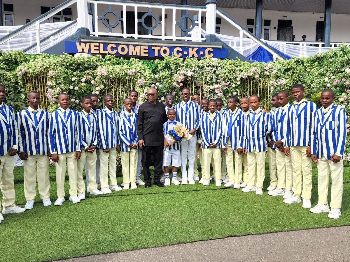 PeterObi's tweet photo. Today with the students of Christ the King College (CKC) Onitsha Anambra State, my alma mater, to celebrate the feast of Christ The King, the Almighty, by whose Grace we all exist. -PO https://t.co/WhMjr3WDsK