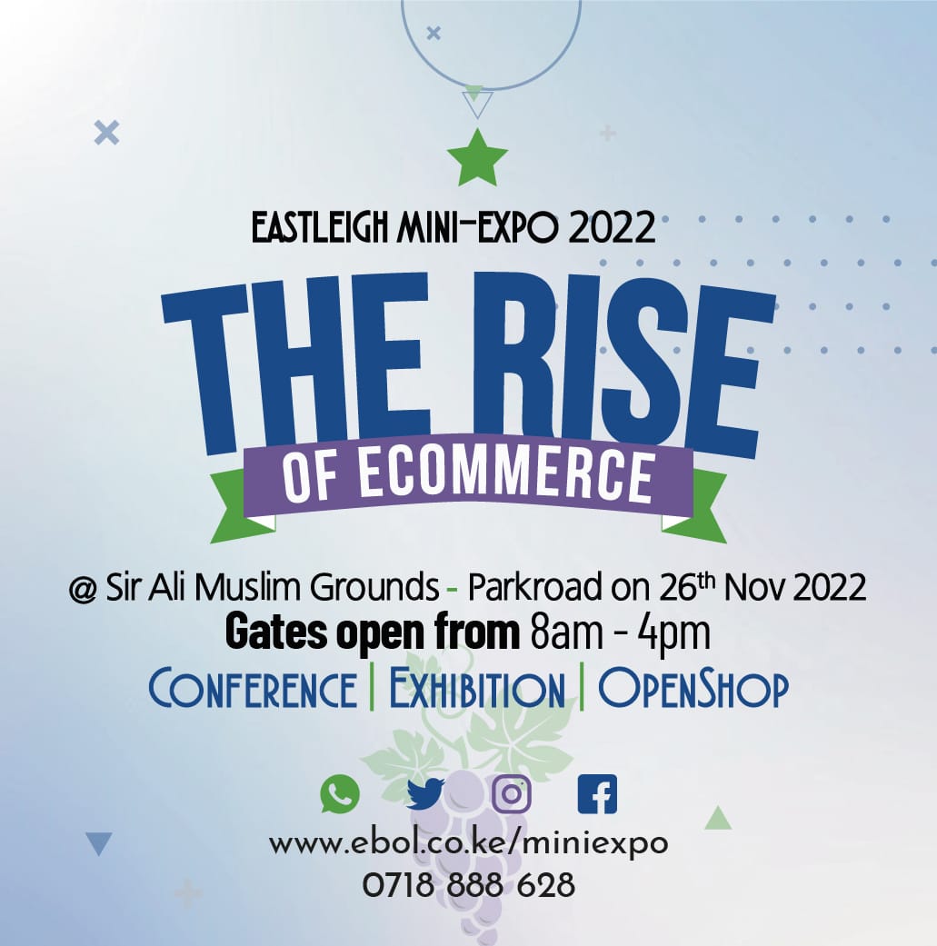 Eastleigh Business Community does it again! 
Join us on 26th Nov 2022 at Sir Ali Muslim Club Ground for the Inaugral Eastleigh eCommerce Mini-Expo to discuss, 'Transition to eCommerce? &amp; How to bring services closer to customers?'
#eastleighminiexpo
<a href="/Eastleigh_BOL/">EBOL - Eastleigh Business Online Listing</a>
@CinabApp