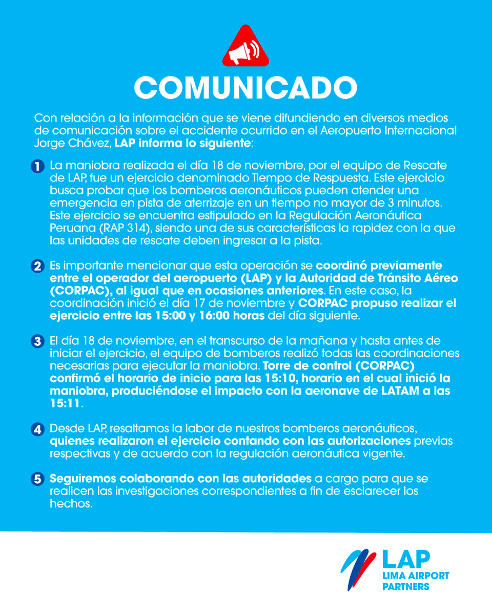 AeroJorgeChavez's tweet photo. 🚨#LAPInforma🚨
Respecto a la información que se viene difundiendo comunicamos lo siguiente👇🏾 https://t.co/6U7CUaMfFt