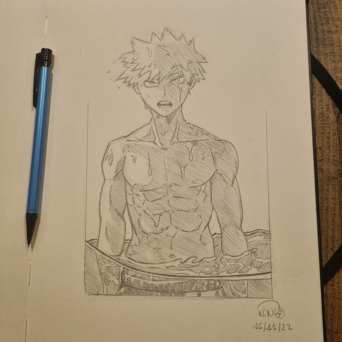 Ni_laun's tweet photo. Un petit BAKUGO ! 
J'avais un modèle.
Passez un bon après-midi.

#bakugo #garçon #anime #personnage #draw #dessin #dessinquiadustyle #dessinaucrayondepapier #mha #myheroacademia #modelephoto #art https://t.co/0qvp13FqrQ