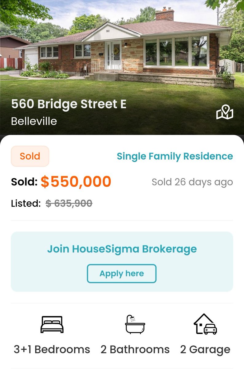 TOHousingSmash's tweet photo. 560 Bridge Street East, Belleville

Sale fell through, I KNOW BEFORE YOU PUT YOUR STUPID REPLIES IN!

But this isn't from February or March, THIS IS FROM JUNE! 😱. The most shocking part.....

#HousingGoByeBye https://t.co/xOnuxkQVqV