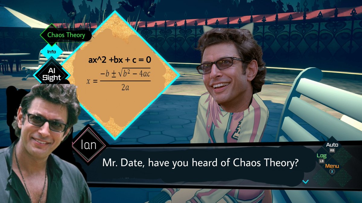 uchikoshi_jp's tweet photo. #MACHANGOVERSE #DINOMINGO Mr. Date, have you heard of Chaos Theory? According to my studies, small changes in complex systems can have big, unpredictable effects. Maybe you're more familiar with the Butterfly Effect: it's a bit similar. I've used complex non-linear equations to p https://t.co/HLJLX9uoh7