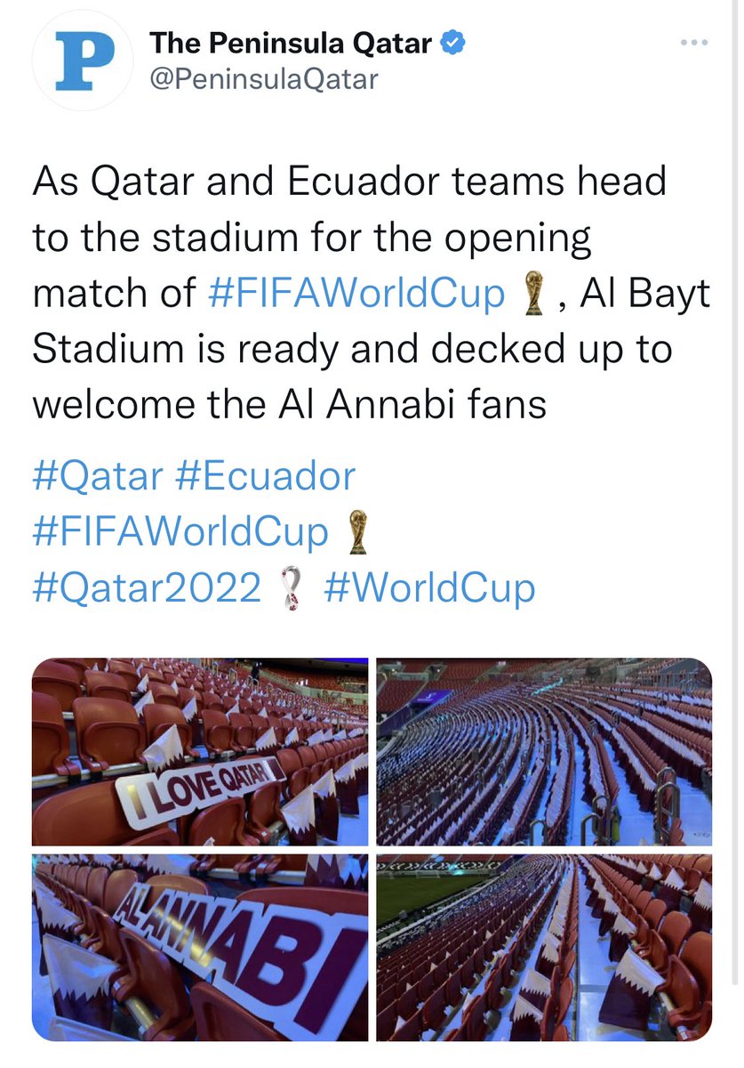 GrantWahl's tweet photo. It’s almost as if Qatar World Cup organizers have a coordinated plan using compliant journalists on Twitter to get their message out. Search “decked up” on Twitter right now 🤔 https://t.co/q9sEM0JS7n
