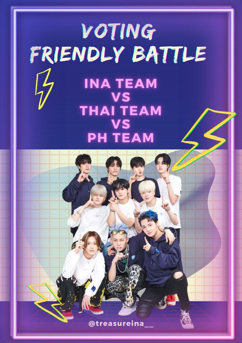 TREASUREINA__'s tweet photo. 💎 MASS VOTING STARTS - FRIENDLY BATTLE [INA TEAM] 💎

🏆 2022 MAMA AWARDS - Worldwide Fans' Choice 🏆

⏰️ 19:00-20:00 WIB
(Ada pertanyaan? Langsung DM aja ya!)

LET'S HIT THE GOALS! INA TEAM KAJJA🔥✊️🔥

VOTING FRIENDLY BATTLE
#INATeam #트레저 #TREASURE
@treasuremembers https://t.co/YLYggkl6OQ