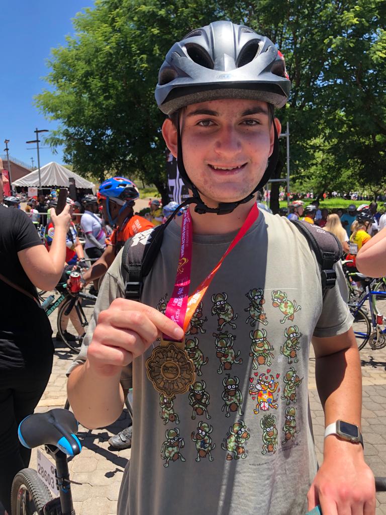 Team St David's Inanda Panda Robi Gramigna (Grade 9) after completing the <a href="/RideJoburg/">Ride Joburg</a> 35km ride @StDavids_Marist <a href="/MaristOldBoys/">St David’s Marist Old Boys</a> #RideForAPurpose