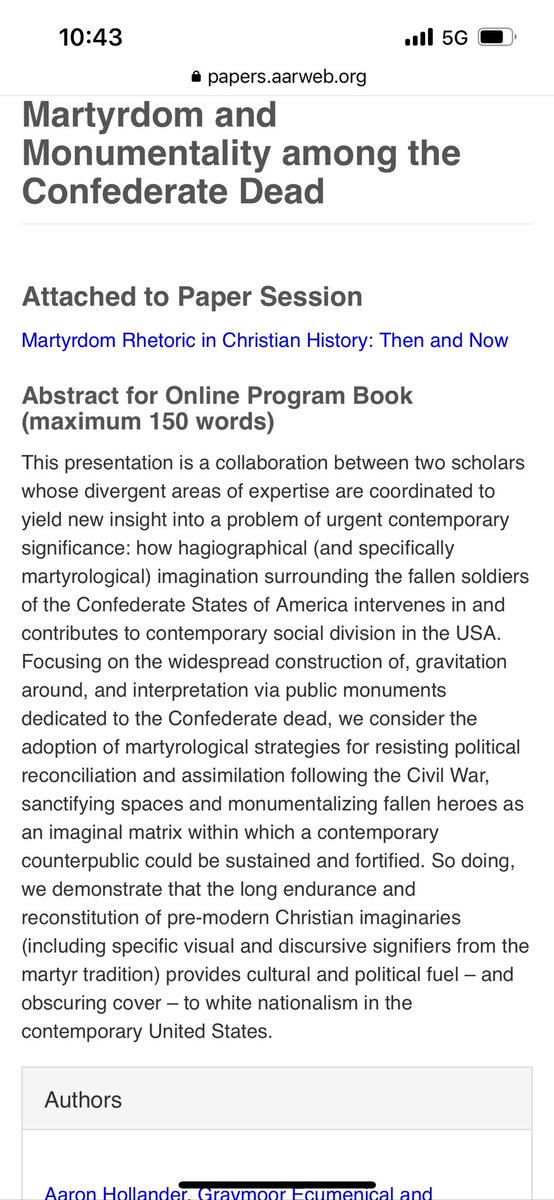 Jalane_Schmidt's tweet photo. Today @AARWeb 12:30 MST @theatropectoris &amp; I are giving a talk on Confederate martyrology. We’ll discuss Stonewall Jackson devotees’ pilgrimages to a Virginia battlefield to visit the relic of his amputated arm &amp; other quasi religious Lost Cause practices that are Totally Normal. https://t.co/76RdUBqrdP
