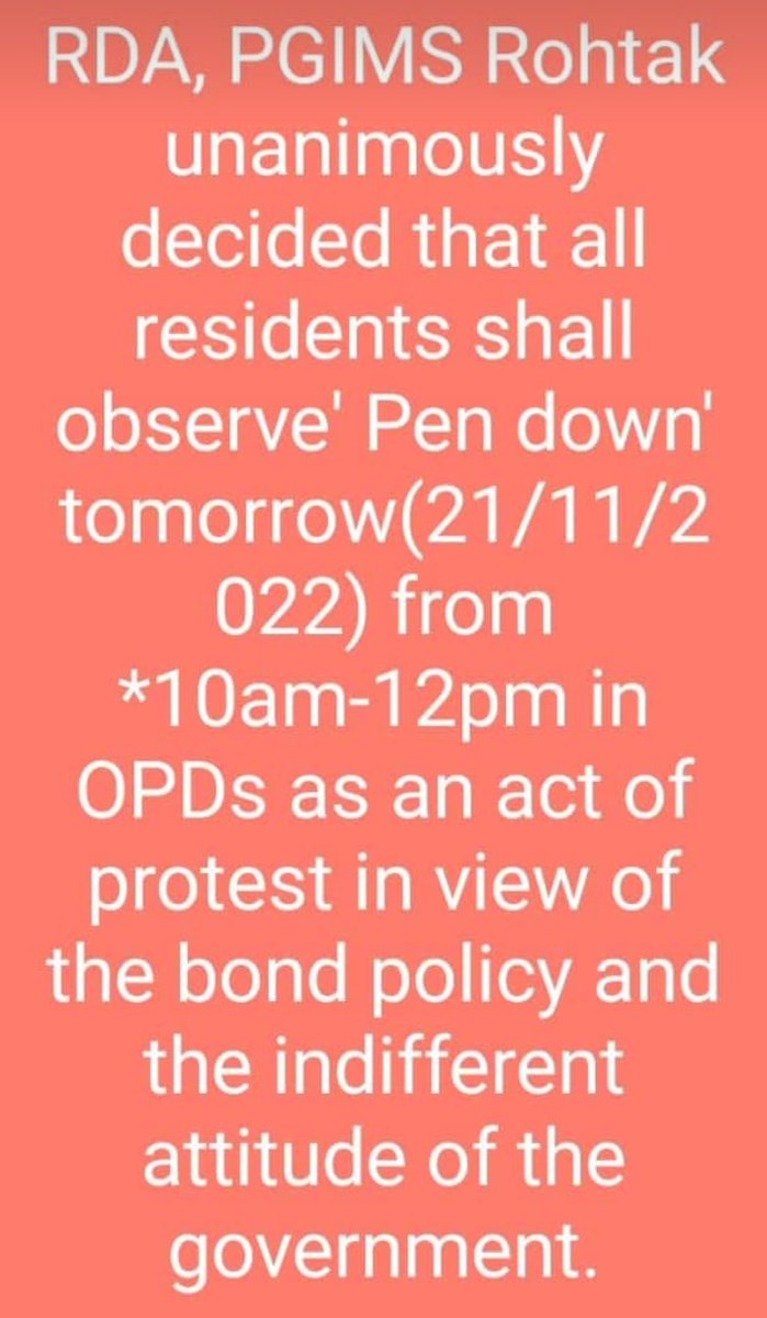 Dr_Sumit0021's tweet photo. Pen down tomorrow 10-12 pm
#medicos #medicalstudent #justice #medicosunited #medicounity #shameonharyanagovt  #PGIMS #doctor #rda #unity 
@mIkhattar @chautala https://t.co/fSoMFtk20w