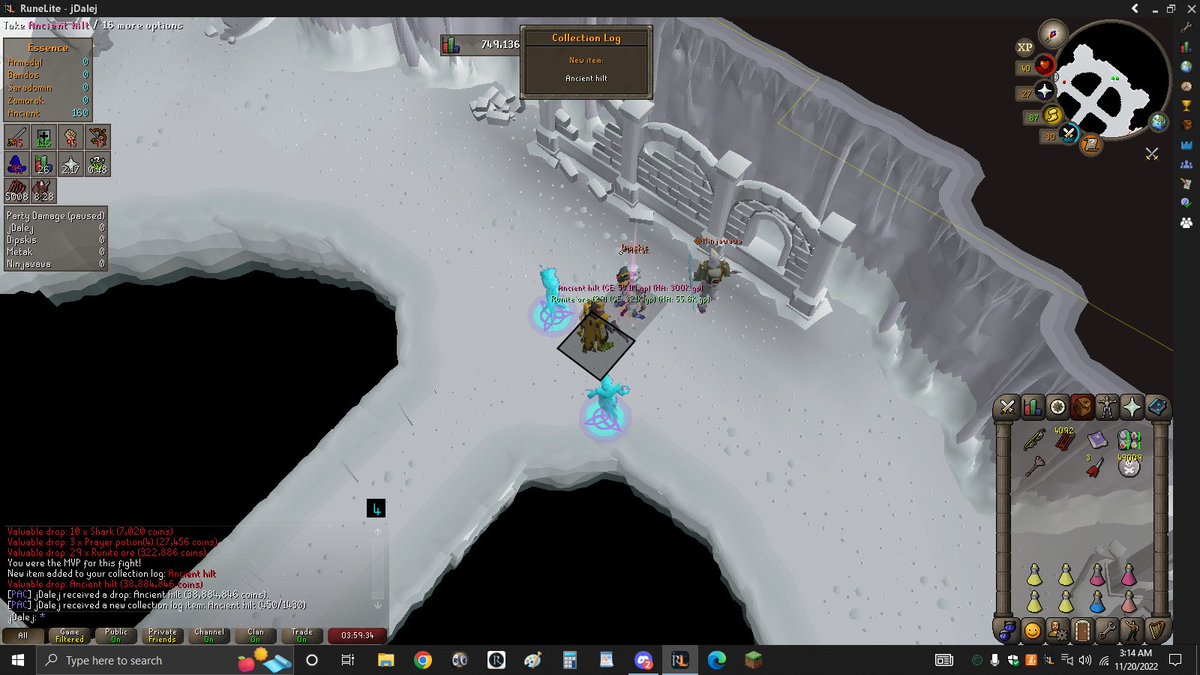 PvmAndChill's tweet photo. Good day at Nex yesterday for PAC :) Looking for some players to PvM with? PAC is the place to go :)

Spindude - Torva Platelegs
beer incomin - Zaryte Vambraces
jDalej - Torva Helm + Ancient Hilt

110+ PvM/Social clan
Discord: https://t.co/quvpIf0fpL https://t.co/ENVt6KG3FC
