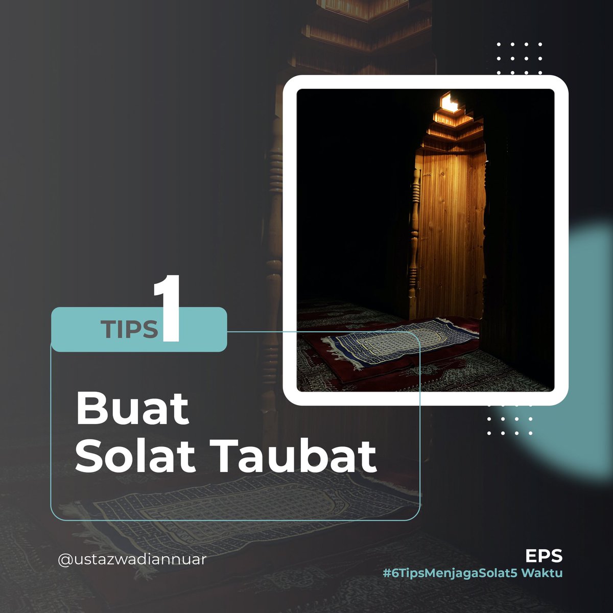 ustazwadiannuar's tweet photo. 𝟲 𝗧𝗶𝗽𝘀 𝗺𝗲𝗻𝗷𝗮𝗴𝗮 𝘀𝗼𝗹𝗮𝘁 𝟱 𝘄𝗮𝗸𝘁𝘂 #ustazwadiannuar https://t.co/5wDeLdmdvm