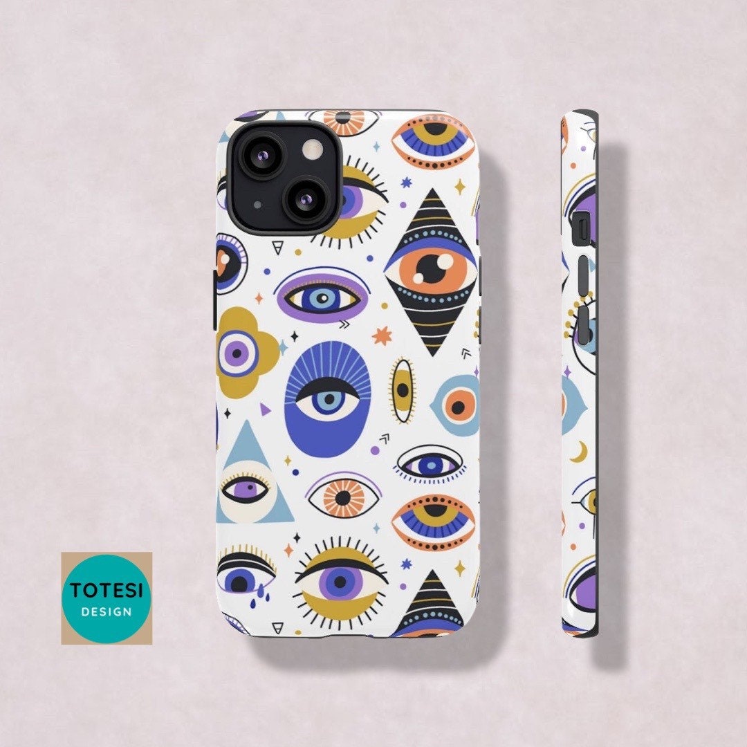Totesi3's tweet image. Boho Tough Phone cases - Evil Eye Retro Chic iPhone case  11 12 13 Pro Max- Samsung case - Google - Mid Century Modern Aesthetic tuppu.net/1efda31b #Etsy #TotesiDesign #GooglePixelCase