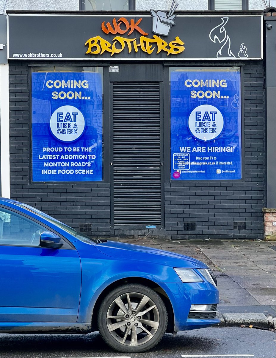 Monton goes Greek.
Former site of Wok Brothers. 
Make mine a gyros.