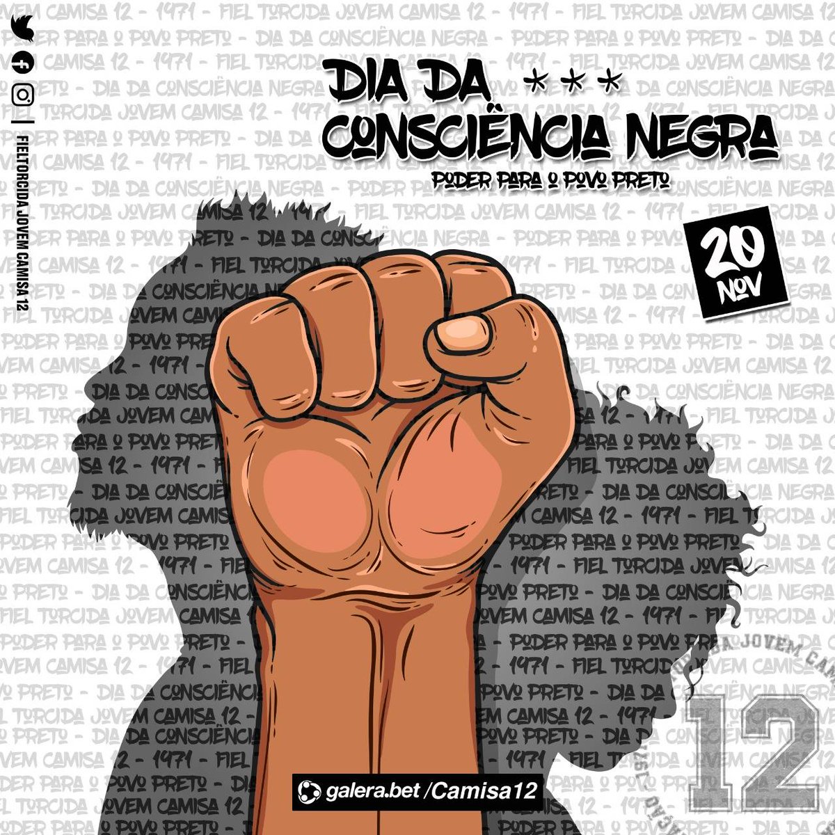 Camisa12oficial's tweet photo. Dia de lembrar de uma luta de todos os dias.
Salve toda negritude, salve Basílio, Wladimir, Zé Maria.
Salve Tia Elisa e Pagode.
Salve todo povo preto corinthiano. Somos a luta do nosso povo
#povopreto #consciencianegra https://t.co/HJtMGugWzn