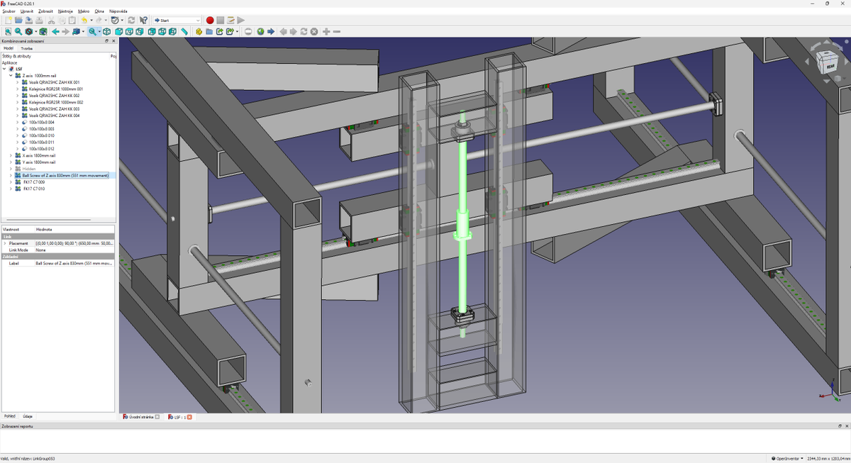 h_ludek's tweet photo. Newbie thinking sometimes miss something. For example just after sketched up Z axis i notice that there will be some problem. But it should be solved easily by turning of one bearing housing :) #freecad #hiwin https://t.co/EnaBROsEM6