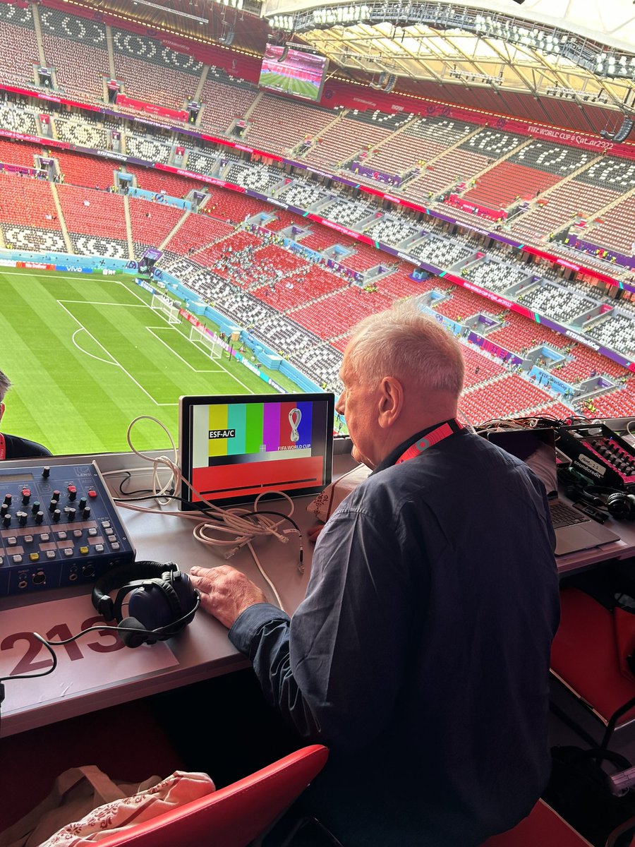 SBSSportau's tweet photo. Martin Tyler is in position and we’re just over two hours away from the @FIFAWorldCup Opening Ceremony and match. It’s 🇶🇦 🆚 🇪🇨 and coverage starts from 2am (AEDT) live and free on @SBS and @SBSOnDemand here: https://t.co/h7arPv8Oqc #sbsworldcup #FIFAWorldCup https://t.co/doWxVUeJg1