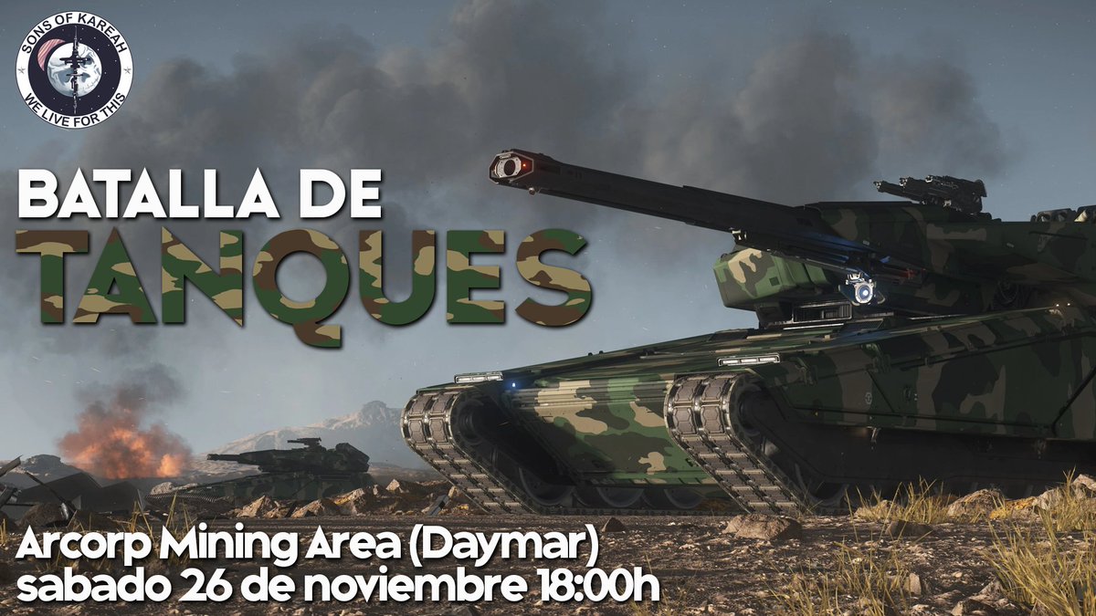 ¡Batalla de tanques!
Sábado 26 de noviembre. 18:00h en el discord de <a href="/SonsofKareah/">Sons of Kareah 🛰</a> o7
discord.gg/TdJ77MGugn
