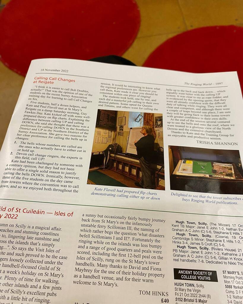 KingstonRingers's tweet photo. 9 for morning service #bellringing so lots of #callchanges on 8 called by Paul and Chris R, PH5 for So-Shan, and Grandsire Doubles and Little Bob Minor for the experienced ringers. While sitting out, I spotted this article about a call changes course in … https://t.co/tmTzZGz0tp https://t.co/FKUxsyUnoB