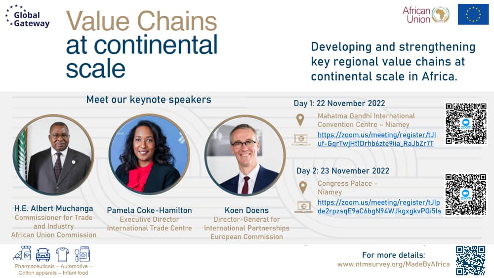 Sommet de l'#UA sur l'industrialisation et la diversification économique, le DG #INTPA de la Commission européenne, <a href="/KoenDoens/">Koen Doens</a>, à Niamey les 22 et 23 novembre pour animer un AU-EU workshop sur le développement et le  renforcement des chaînes de valeur à l'échelle continentale