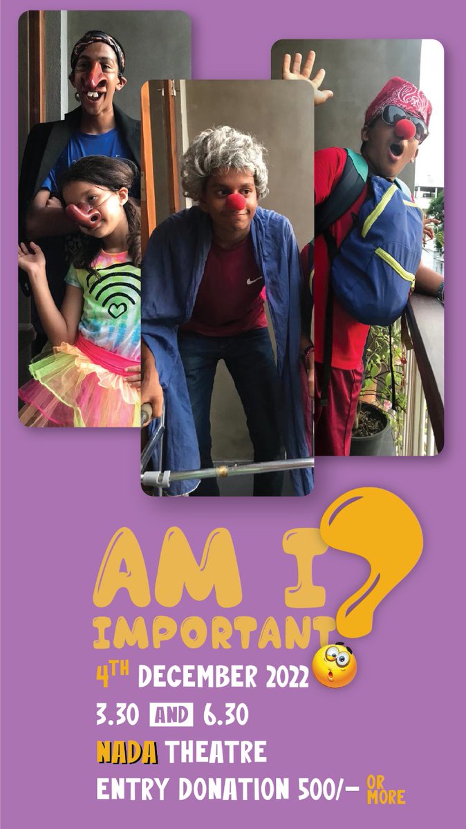 Stages_TG's tweet photo. Whoever thought Clowning could be such a serious business? Or that a bunch of kids would use it to find answers to difficult questions like ‘AM I IMPORTANT?’ 

Keep the date free!

#StagesTheatreGroup #JuniorEnsemble #AmIImportantInTheCrisis https://t.co/QvZVFSVoeW