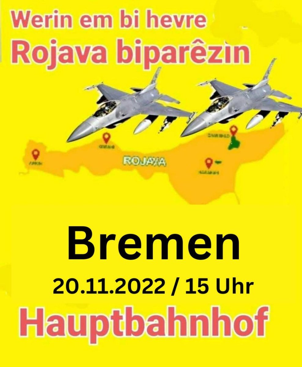 ILBremen's tweet photo. Wir stehen solidarisch mit #Rojava, den kurdischen Autonomiegebieten und ihren Kämpfer*innen. Wir verurteilen Erdogans Angriffskrieg.
Lang lebe die kurdische Revolution!
#SeeYouOnTheStreets #hb2011 https://t.co/yz1XN1Y4fN