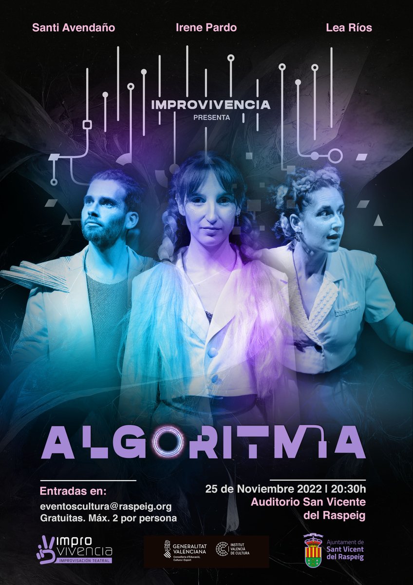ImproVivencia's tweet image. Así de guapis vamos a estar en &apos;Algoritmia&apos; en la XXX Setmana del Teatre del @aytoraspeig 😍
#xxxsetmanadelteatro #algoritmia
