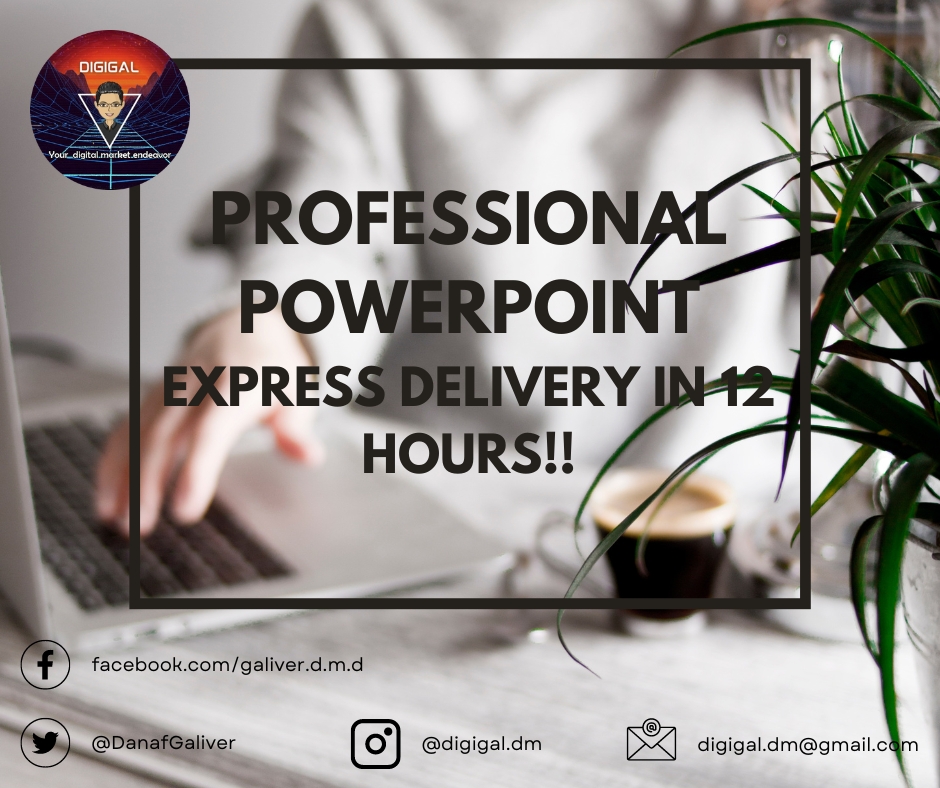 DanafGaliver's tweet photo. What i provide?
✔️Design, Redesign PowerPoint Presentation
✔️On-Time Delivery
✔️Revisions Until Satisfied
What I don't provide?
Content/Market Research Services.

Don't waste any more time! Try my service today!
digigal.dm@gmail.com
https://t.co/GM041IQFfz

#DigiGal 
#PowerPoint https://t.co/49iTdtjJGt