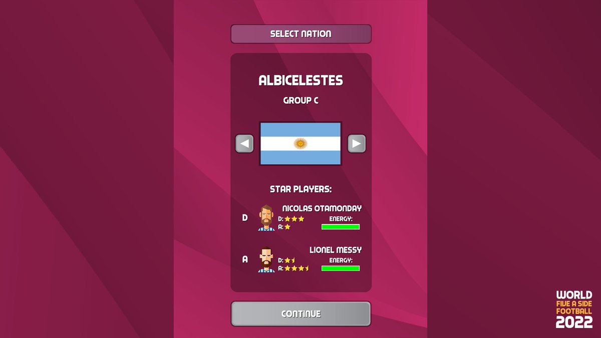 To celebrate #Qatar2022 starting we've released World Five A Side Football 22 - you can play for FREE with no adverts or extra purchases! ⚽️

App Store: apps.apple.com/gb/app/world-f…

Google Play: play.google.com/store/apps/det…

- 32 nations
- Full tournament
- Fast, simple management fun!