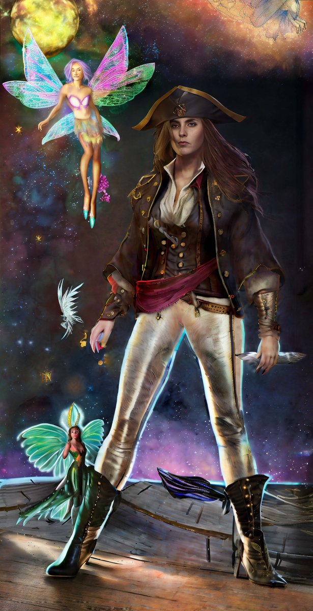 satindergrewal's tweet image. Created first part of this image using @midjourney.
Then expanded it using #stablediffusion with outpainting, and upscaling with #ESRGAN &amp;amp; #CodeFormer. Mixed painting+real face output is this #AIart 😎🙃🎨